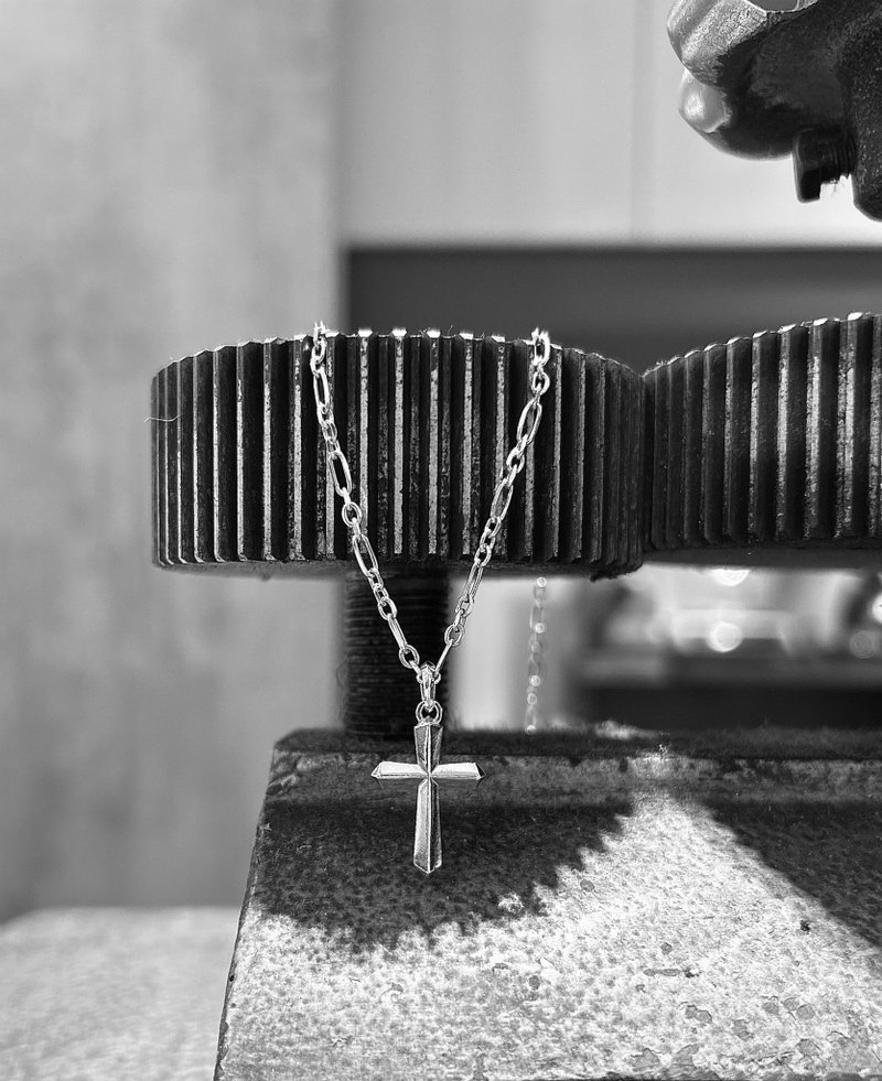 十字架 纯银项链 - 项链 - 纯银 银色