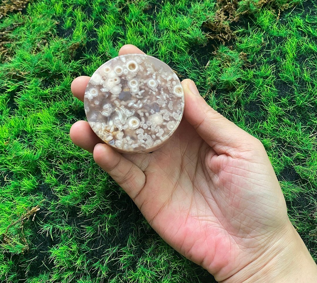 天然超美满花樱花玛瑙风景石 可爱 浪漫 能量 旺姻缘 旺人缘 - 摆饰 - 玉石 多色