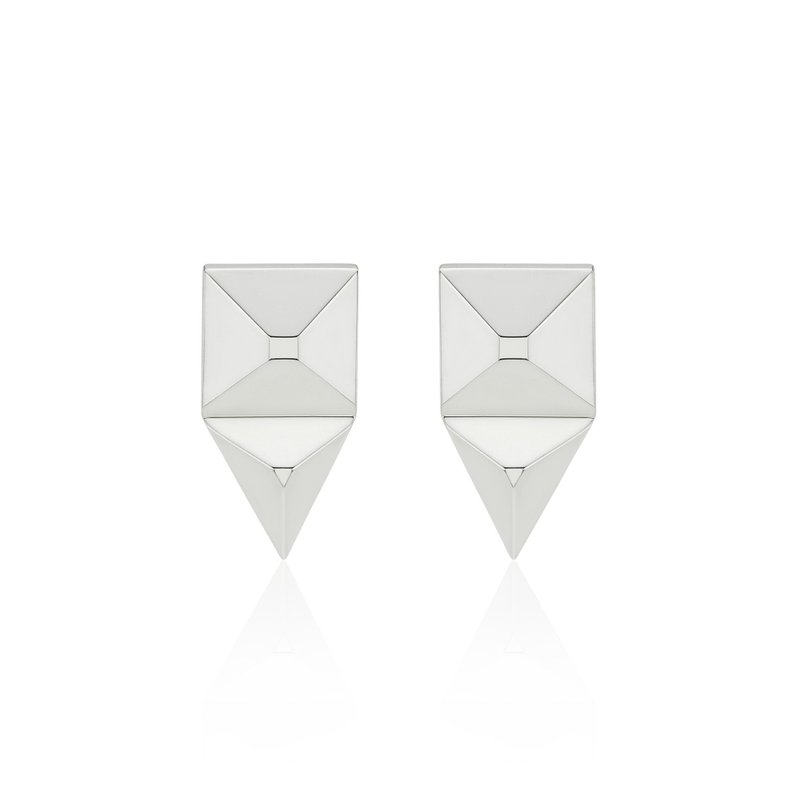 角形耳环 - 耳环/耳夹 - 纯银 