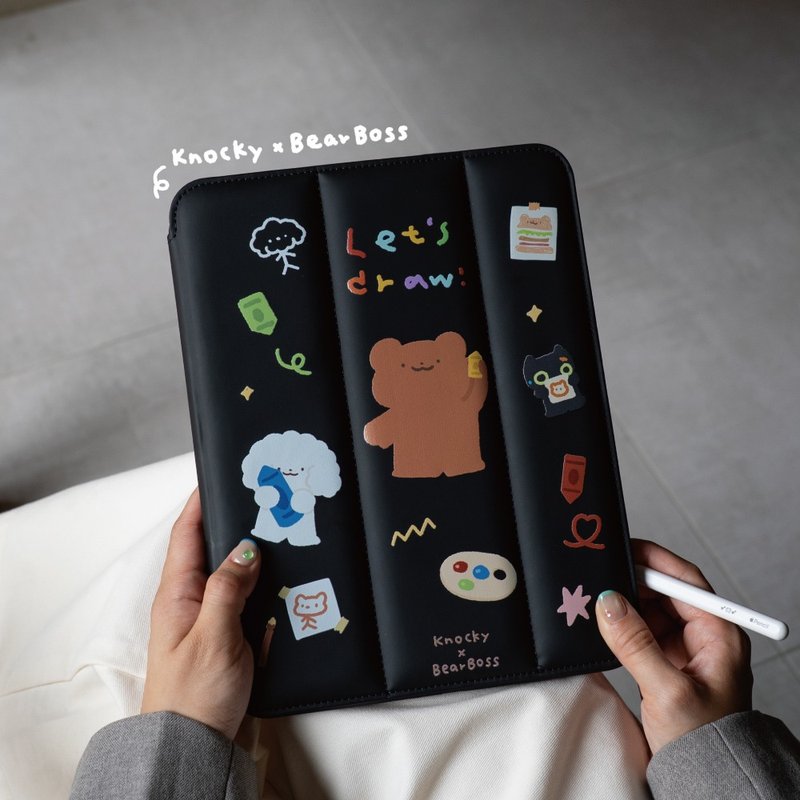 熊老板 联名款【一起画画】iPad羽绒平板保护壳 - 平板/电脑保护壳 - 其他材质 黑色