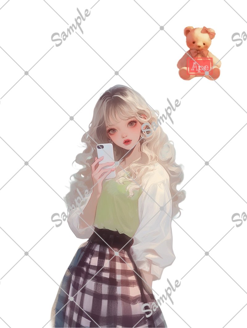 原创人物贴纸 装饰贴纸 一组内含5张 - 贴纸 - 纸 