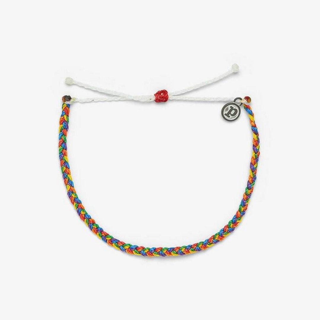 Pura Vida 美国手工  彩虹跨性别守护 可调式冲浪脚链 - 脚链/脚环 - 防水材质 红色