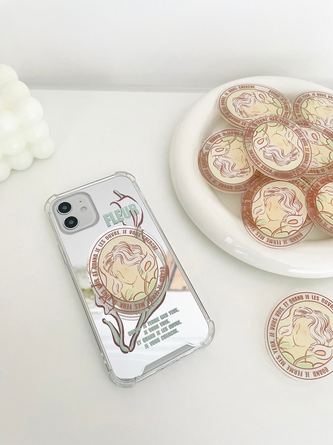 小象花花研究所  原创插画 花少年镜面款 透明手机壳&amp;手机支架 - 手机壳/手机套 - 其他材质 