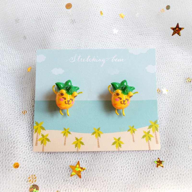 拉筋熊夏威夷波罗耳环 - 颈链 - 陶 多色