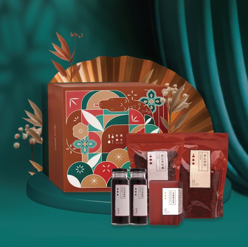 蛇舞新春春节礼盒 | 甘露泉茶庆年礼 – 心想事成甜蜜款 - 茶 - 新鲜食材 红色