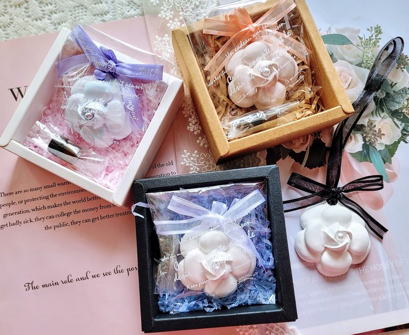 幻彩经典珍珠山茶花扩香石礼盒 小香风 活动礼 结婚小物 圣诞交换 - 香薰/精油/线香 - 其他材质 