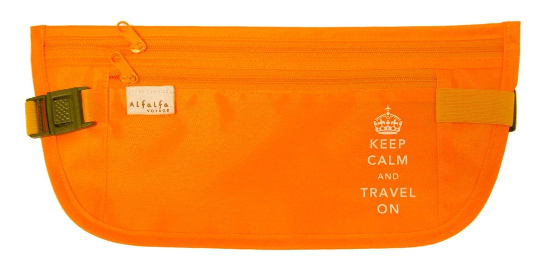 Keep Calm旅行超薄贴身腰袋 - 橙色 - 其他 - 聚酯纤维 橘色