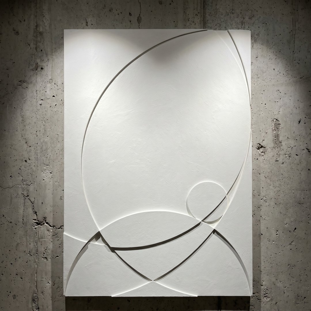 Bloom in Balance 白色肌理浮雕艺术画 70×100cm 婚禮小物 - 墙贴/壁贴 - 压克力 白色