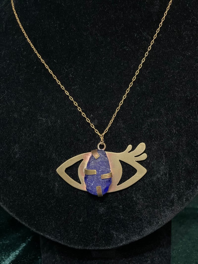 蓝色眼睛 - 项链 - 铜/黄铜 金色