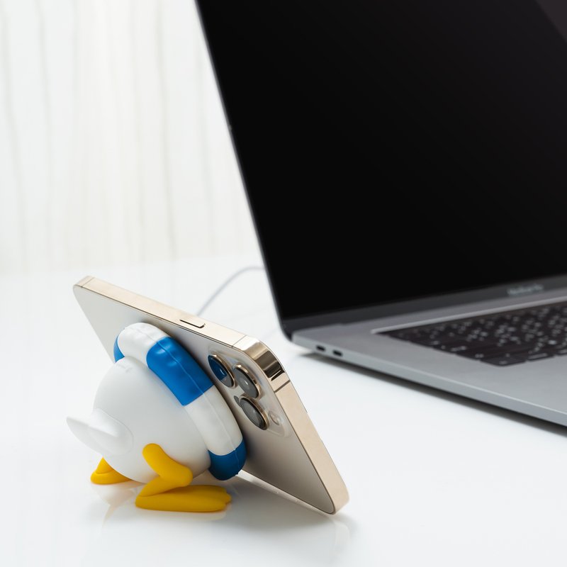 办公室小物【童趣生活】唐老鸭翘臀磁吸无线充电座 - 手机充电及周边 - 其他材质 白色