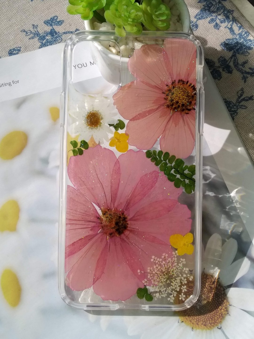 手作押花手机保护壳,波斯菊, 包邮 - 手机壳/手机套 - 塑料 紫色