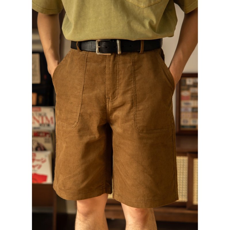 灯芯绒工装短裤 贝克裤 中腰 美军公发 咖啡色 Baker Pants - 男士短裤 - 棉．麻 咖啡色