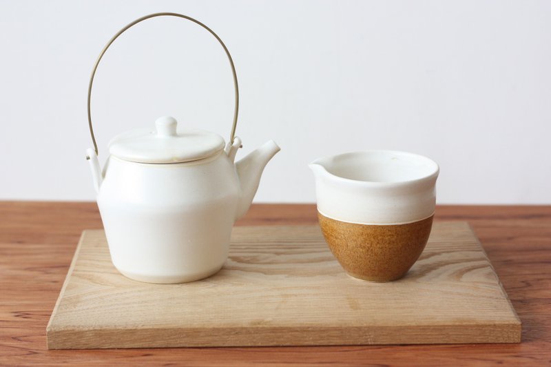 每日使用系列-春日焦糖双色茶匀 - 茶具/茶杯 - 陶 咖啡色