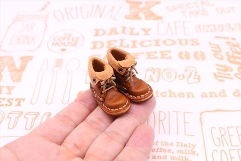 Small leather boots | chocolate - 项链 - 真皮 