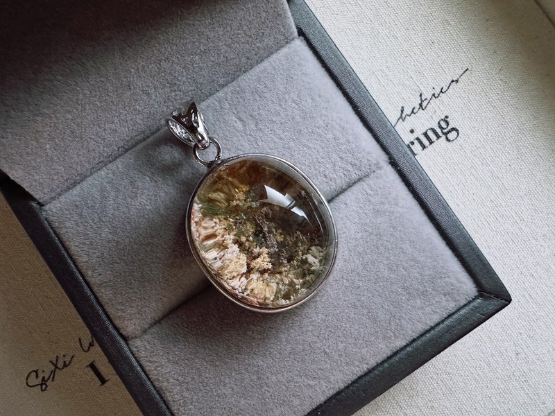 黄绿幽灵水晶吊坠 白铜 - 项链 - 水晶 