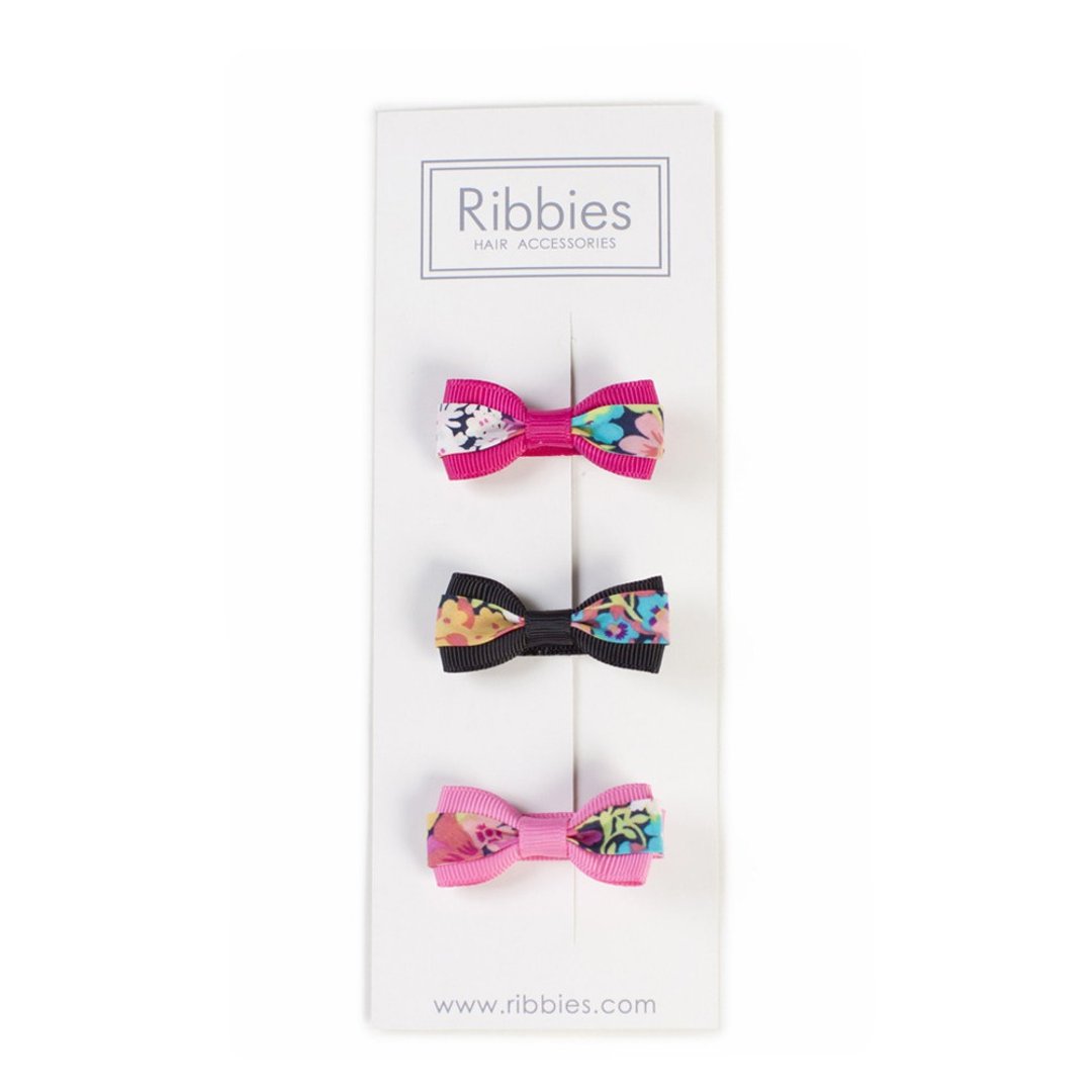 英国Ribbies 双色缎带蝴蝶结3入组-Tessa - 发饰 - 聚酯纤维 