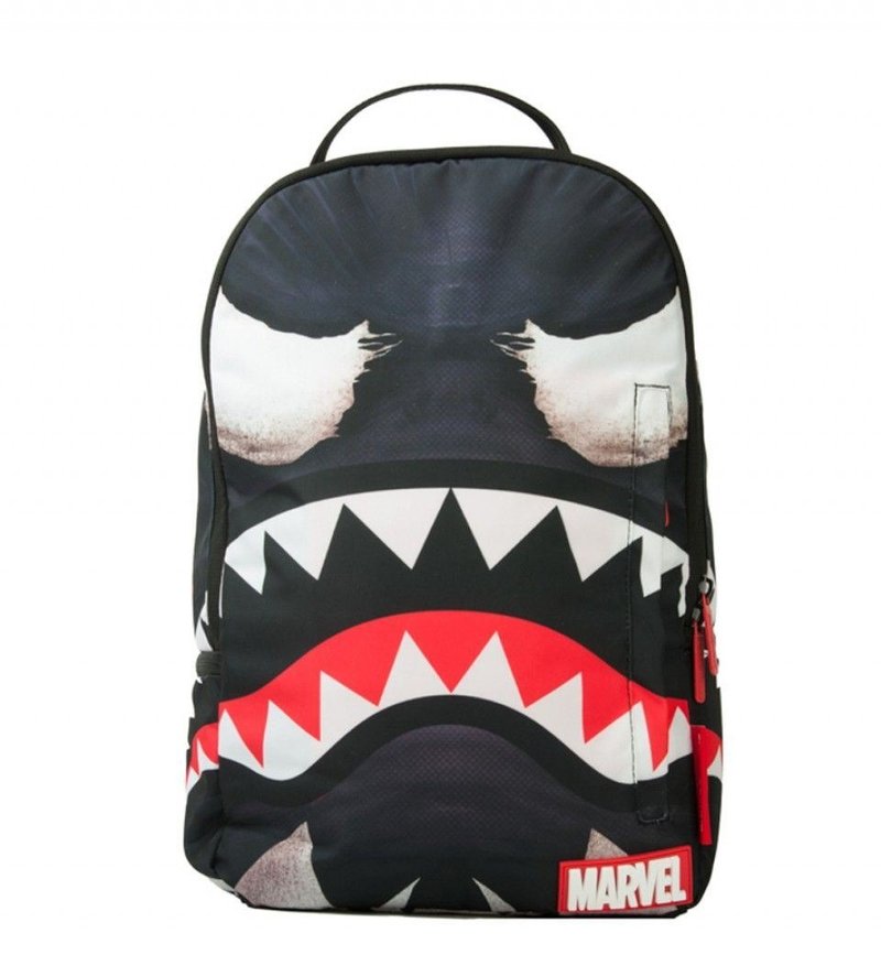 【SPRAYGROUND】DLX MARVEL联名系列 Venom Shark Mouth 猛毒鲨鱼潮流笔电后背包 - 后背包/双肩包 - 其他材质 黑色