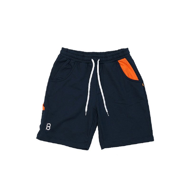 夏季 日系拼接 宽松 针织 运动短裤 休闲裤 - 男士短裤 - 聚酯纤维 蓝色