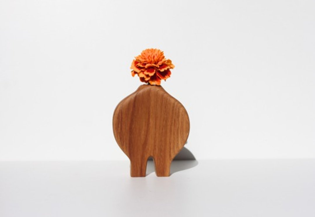 wooden vase - 植栽/盆栽 - 木头 