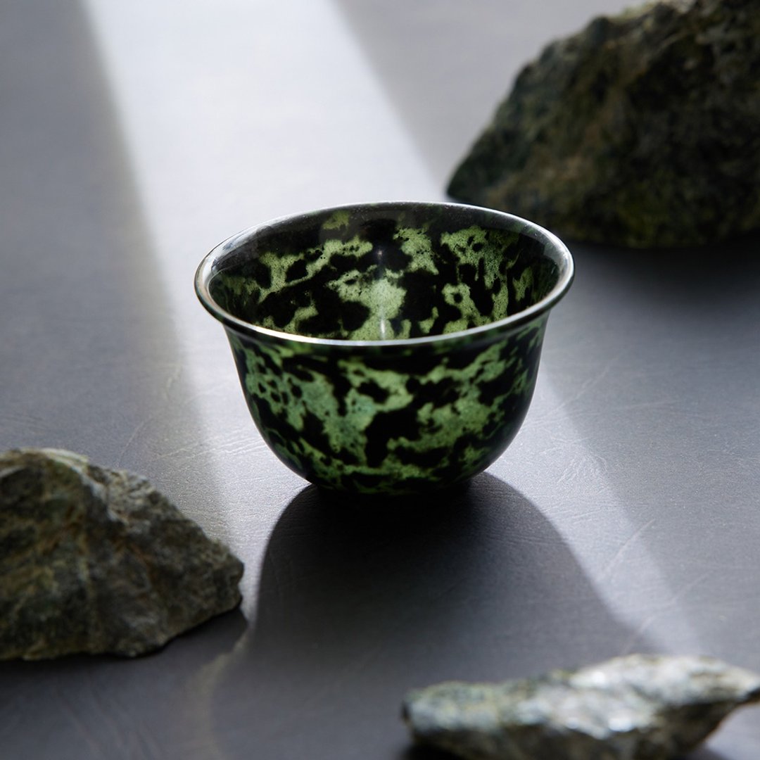 圣诞~转运来【奇钰家居】台湾墨玉茶杯夜光杯茶道 - 茶具/茶杯 - 玉石 