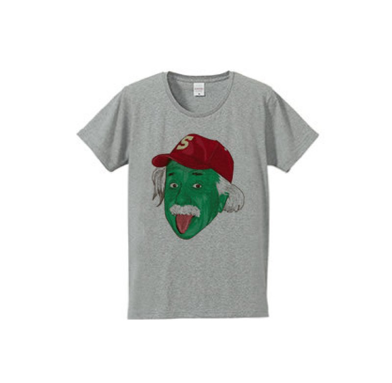 Einstein c (4.7oz T-shirt gray) - 中性连帽卫衣/T 恤 - 棉．麻 灰色