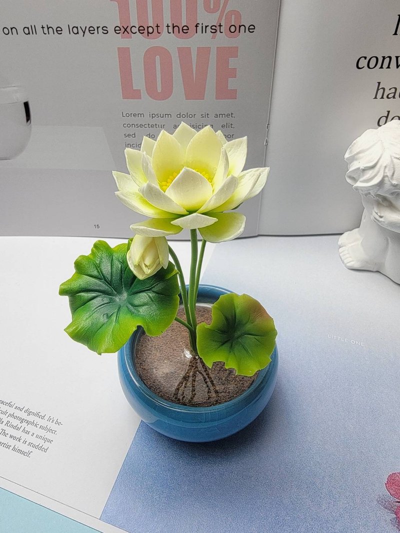 冷瓷土/黏土花艺-荷花小盆栽/送礼 - 植栽/盆栽 - 粘土 