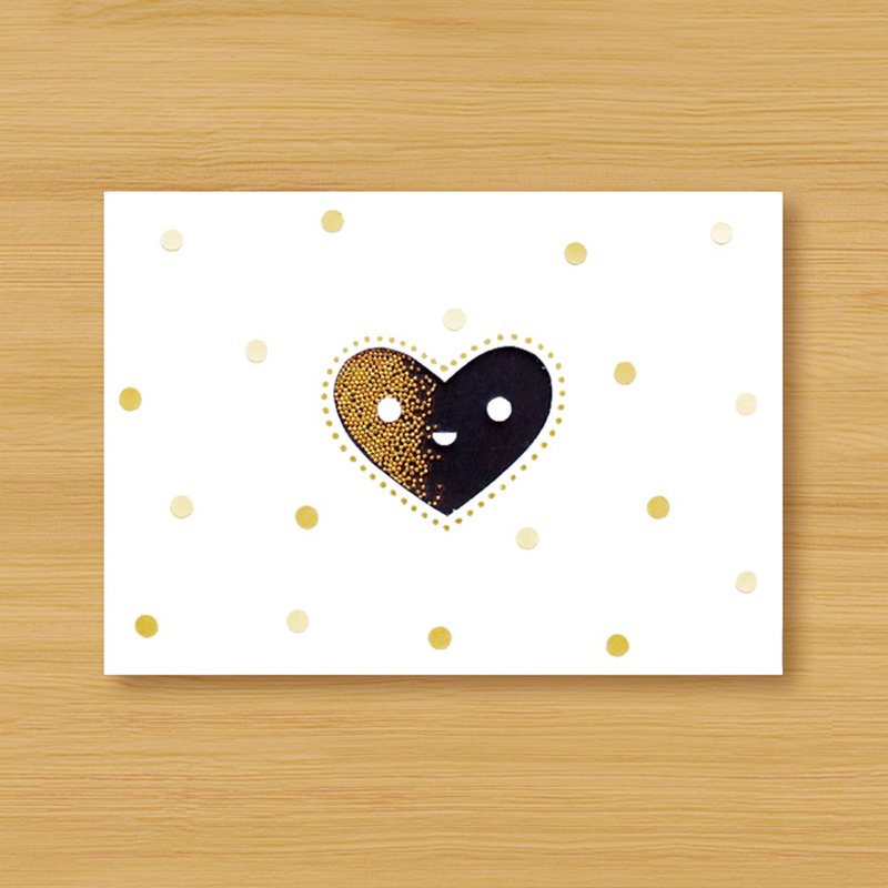 手工摇摇卡片-明信片 _ 微笑爱心 ..... 情人卡、母亲卡 - 卡片/明信片 - 纸 金色