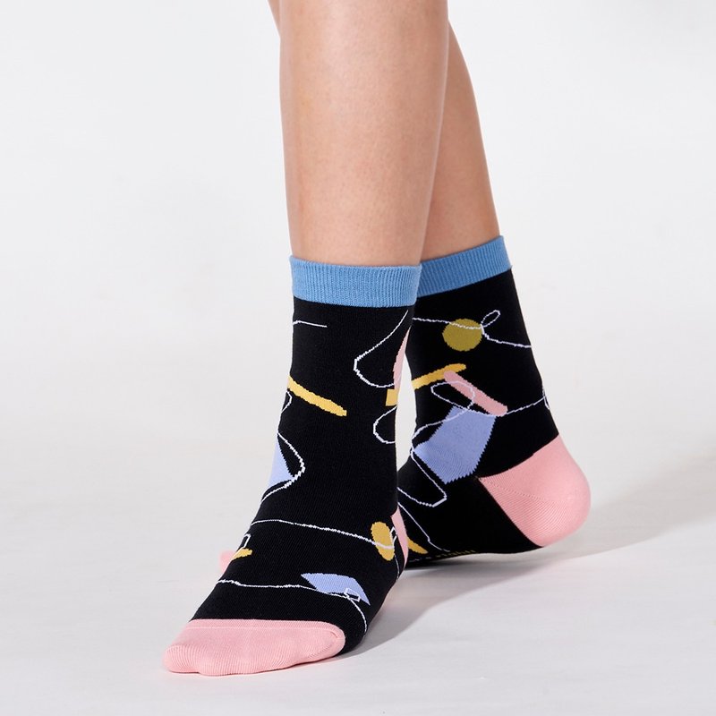 随心所欲 3:4 /黑/ 袜子 - 袜子 - 棉．麻 黑色