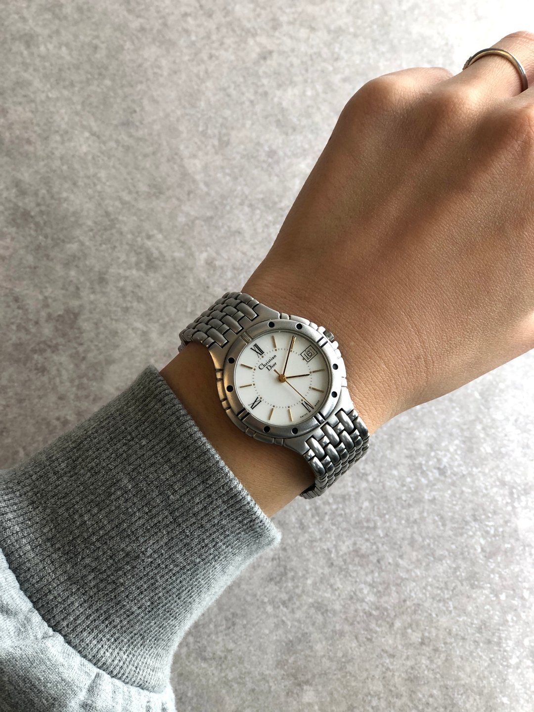 【 日本直送名牌中古包 】Christian Dior 克里斯汀·迪奥 手表 银色罗马数字 不锈钢 vintage bjufnr - 女表 - 不锈钢 银色