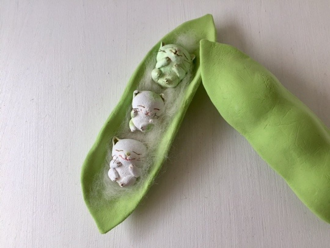 Sleeping beans - 摆饰 - 粘土 绿色