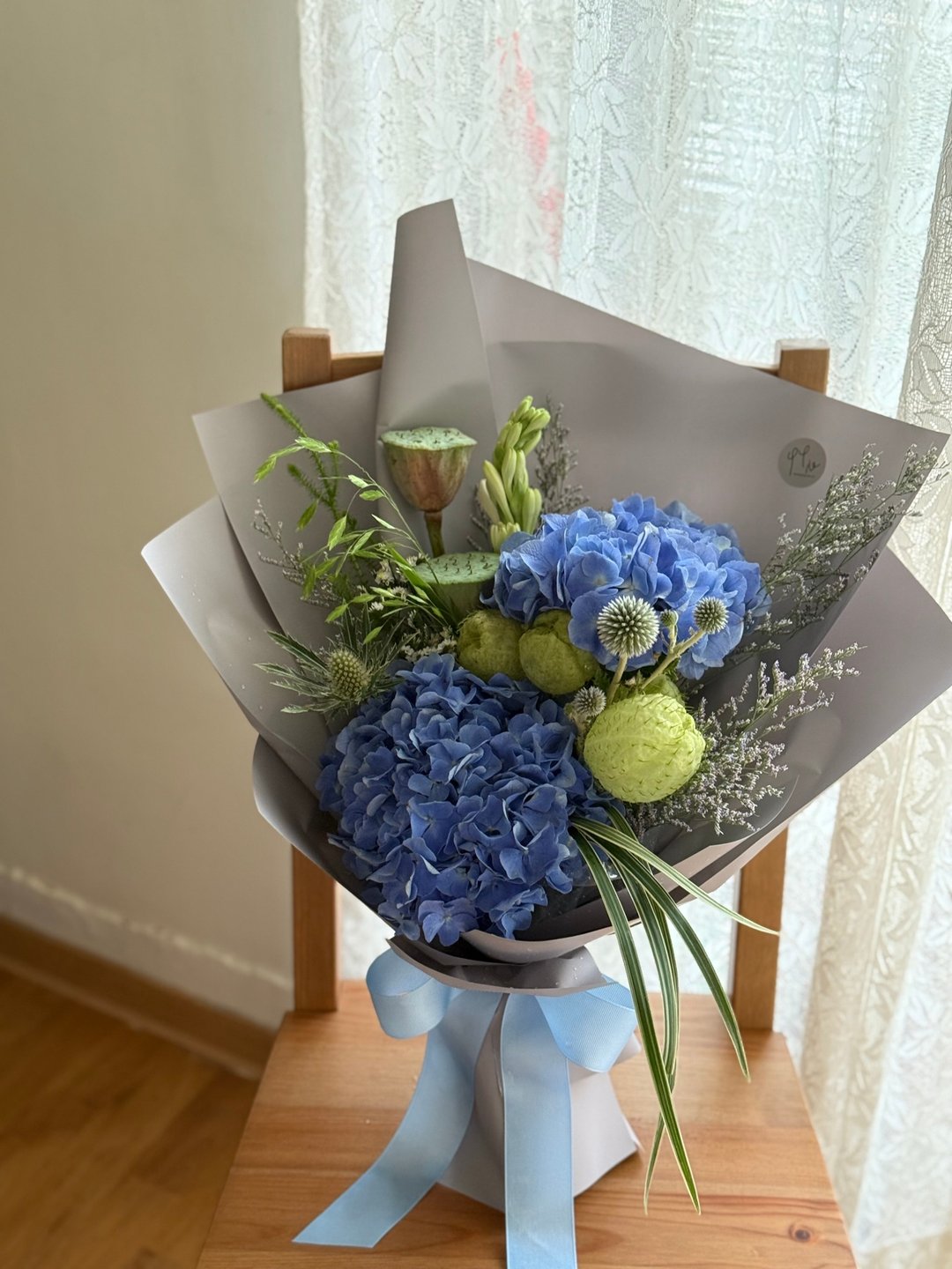 绣球花束 毕业花束 蓝色鲜花花束 紫阳花 - 植栽 - 植物．花 蓝色
