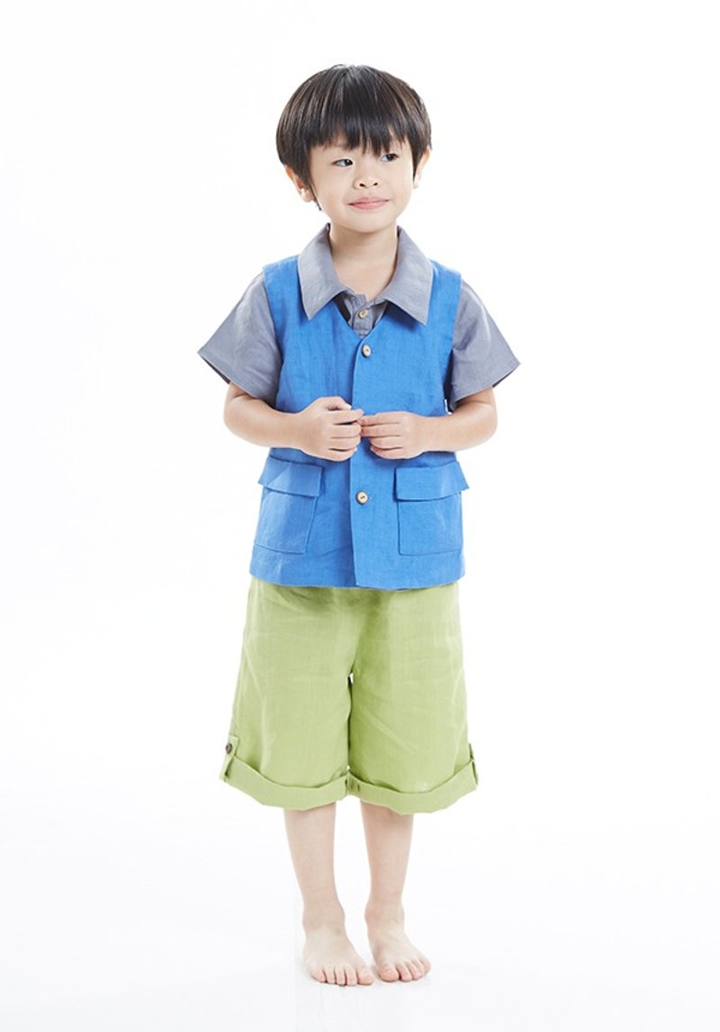 O0254 中性宽松休闲反折裤-嫩草绿 - 其他 - 纸 绿色