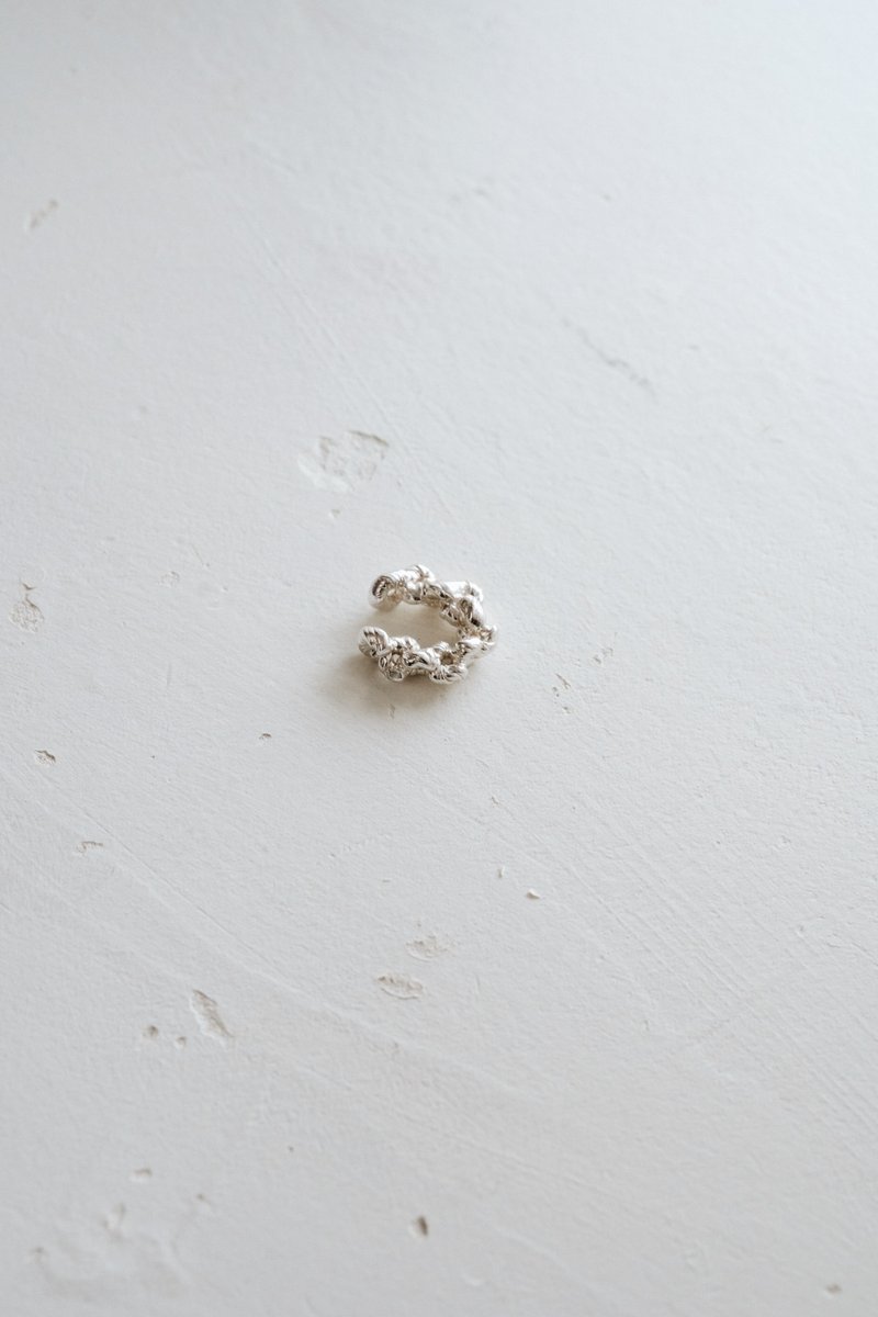 TEC01-扭结 Ear cuff - 耳环/耳夹 - 纯银 