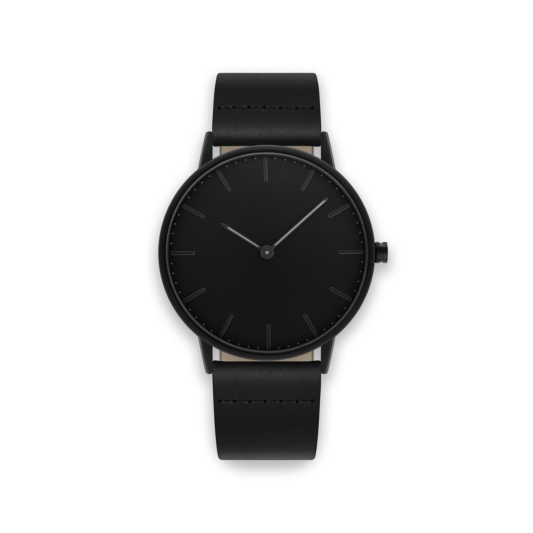 Blackout 40 – Black Leather - 女表 - 真皮 黑色