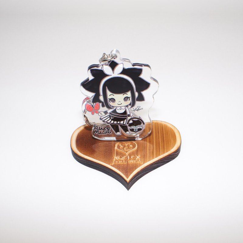 黑米莎BmisA造型压克力钥匙圈+日本桧木香气底座 - 钥匙链/钥匙包 - 压克力 黑色