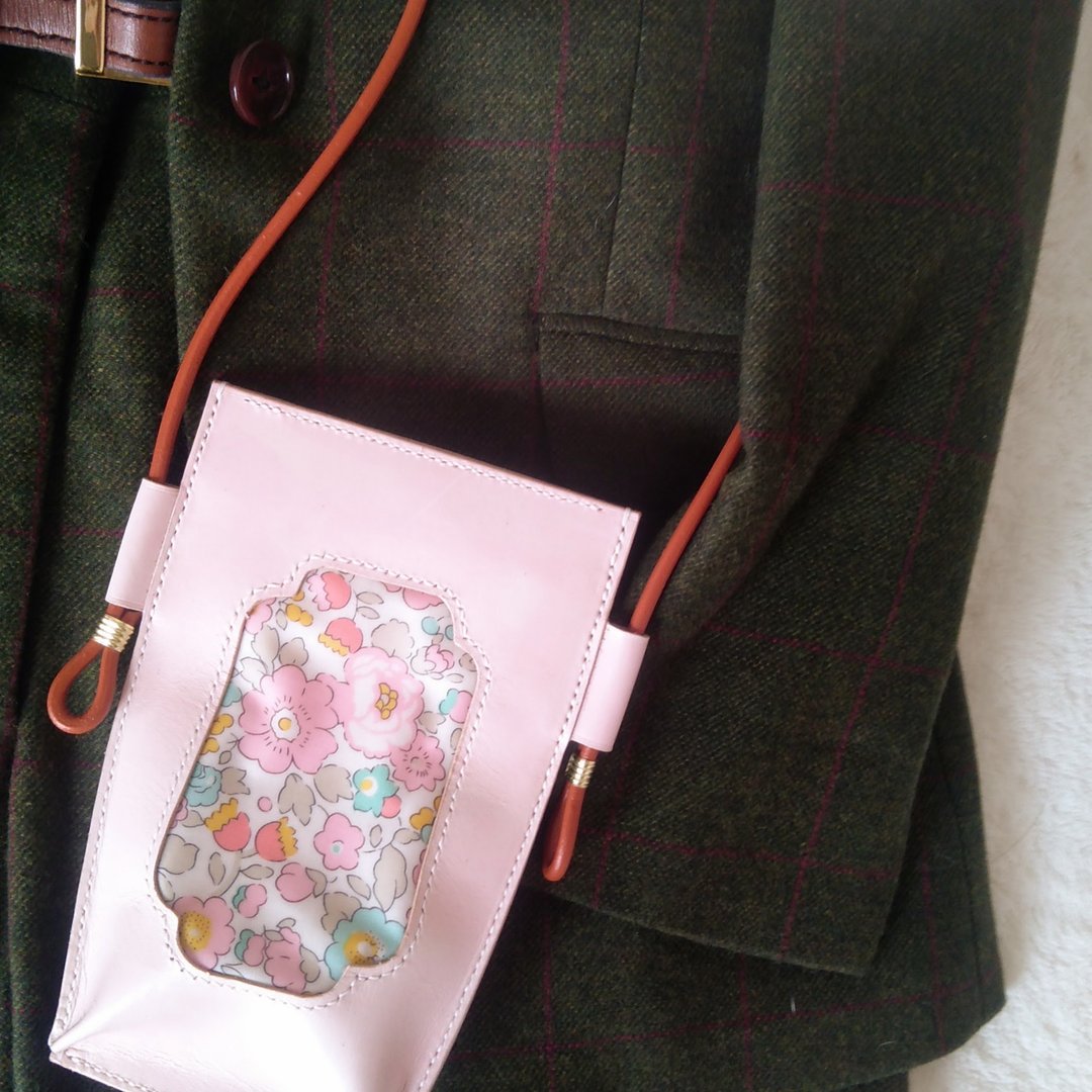 lether mobile phone　Shoulder Bagーpink - 其他 - 真皮 粉红色