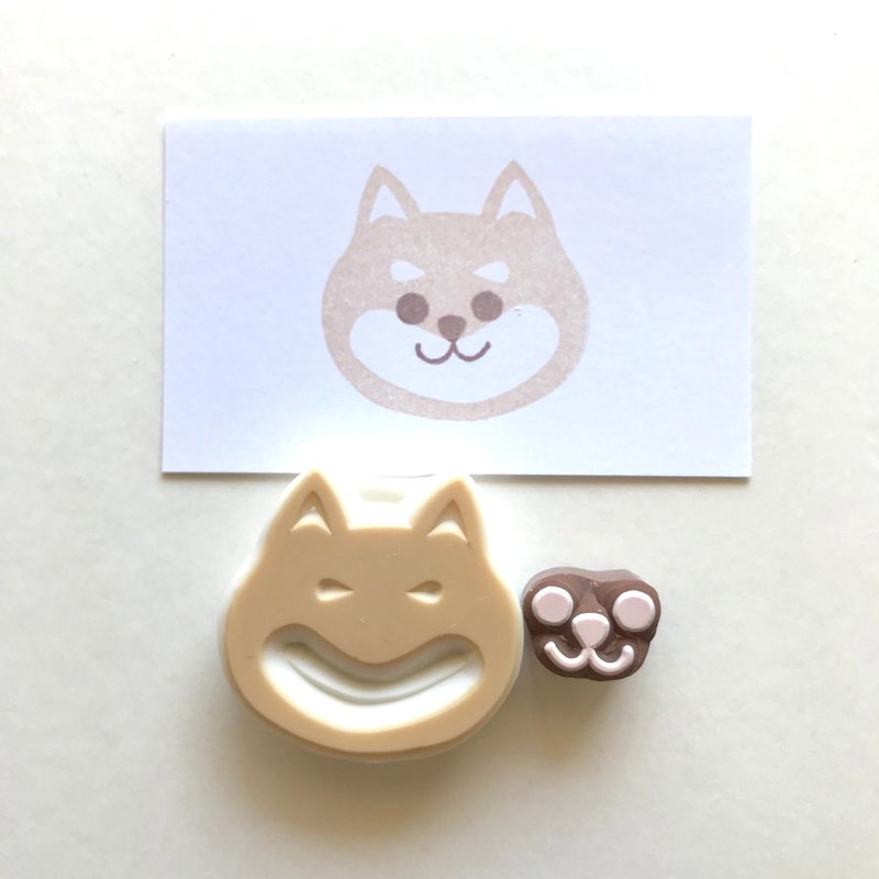 Eraser stamp Shiba Inu - 印章/印台 - 橡胶 咖啡色