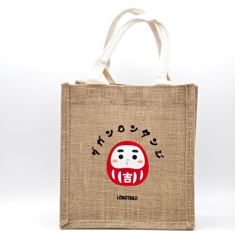 【达冈隆探吉】红五吉麻布手提袋 - 手提包/手提袋 - 亚麻 