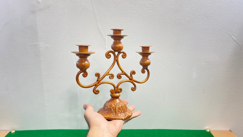 复古铁艺烛台优雅烛台棕色漆面 - 蜡烛/烛台 - 其他材质 咖啡色