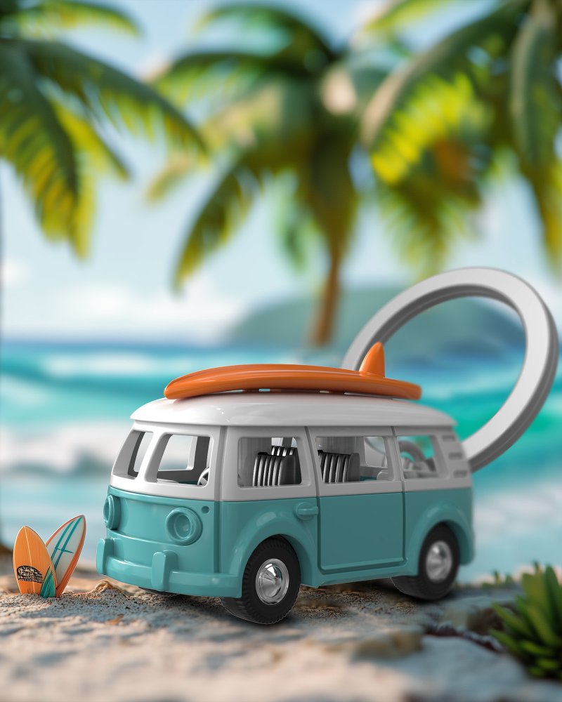 MTM比利时冲浪车钥匙圈  时尚吊饰 纪念品 圣诞 生日 圣诞礼物 - 钥匙链/钥匙包 - 铝合金 多色