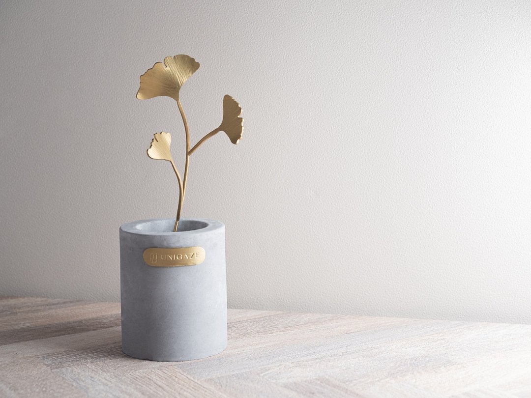 【植系列】银杏 黄铜小盆栽 x 扩香 Ginkgo Houseplants - 香薰/精油/线香 - 铜/黄铜 