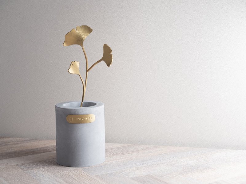 【植系列】银杏 黄铜小盆栽 x 扩香 Ginkgo Houseplants - 香薰/精油/线香 - 铜/黄铜 