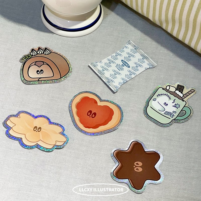 LLCXY 喜饼甜点雷射贴纸 - 贴纸 - 纸 