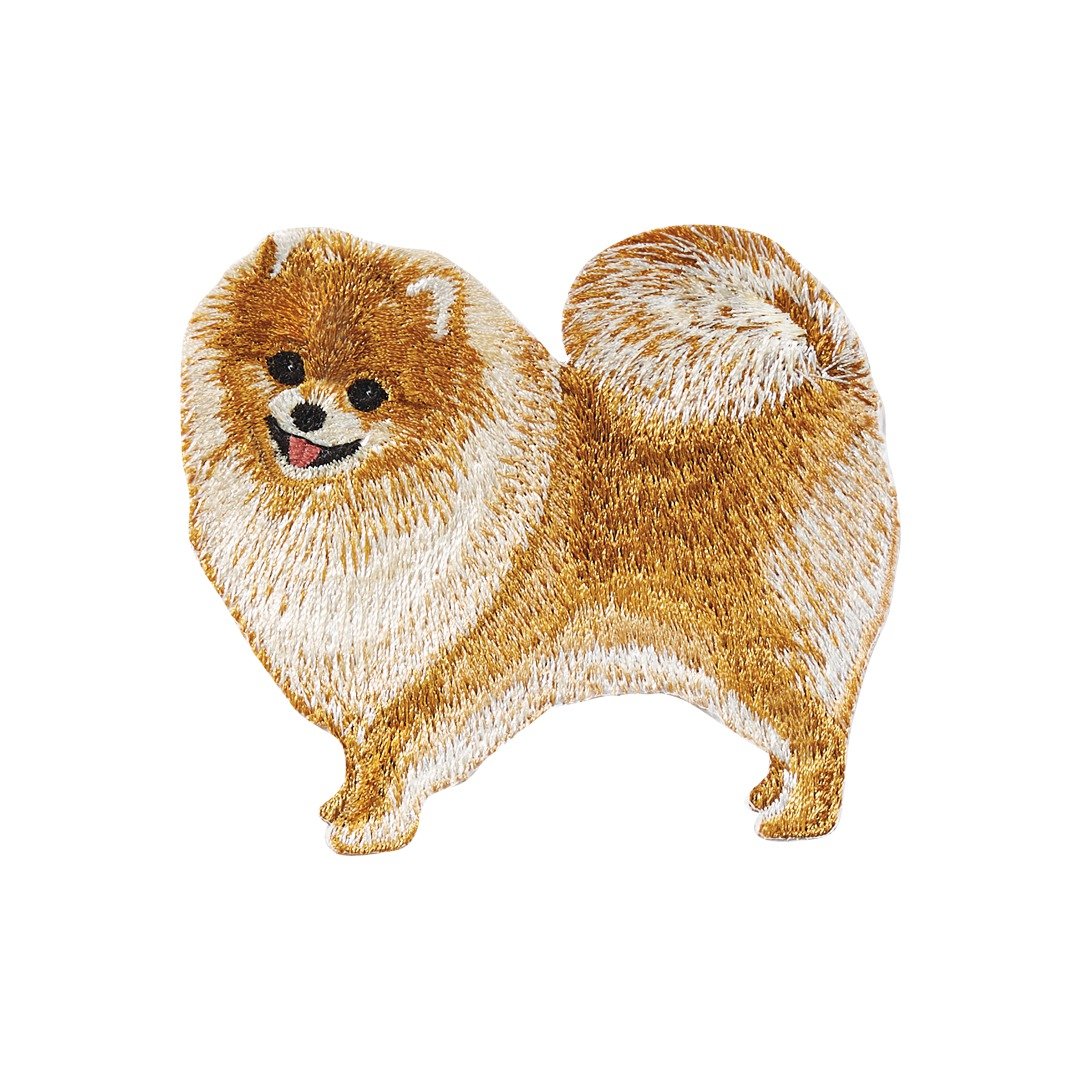 Emjour 犬系列 刺绣熨烫贴 - 博美 - 其他 - 绣线 橘色
