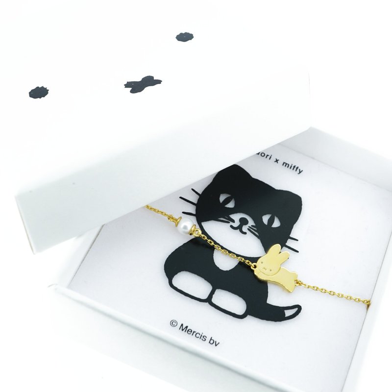 【Pinkoi x miffy】Miffy珍珠波波纯银手链 - 手链/手环 - 纯银 白色