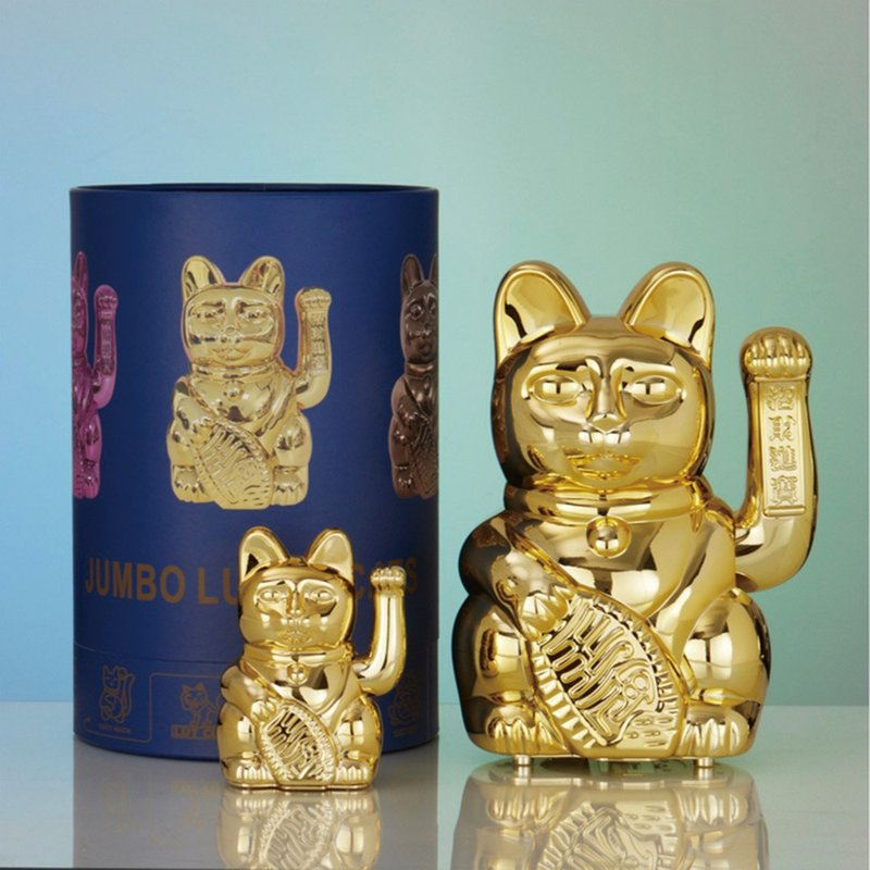Mini Lucky Cats 迷你幸运缤纷自动招手招财猫-幸运闪金色 10cm - 玩偶/公仔 - 其他材质 金色