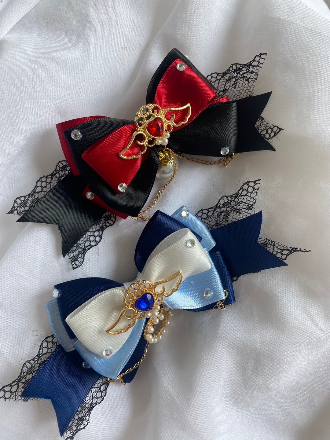 Ribbon Style Idol Hair clips Handmade - 发饰 - 棉 