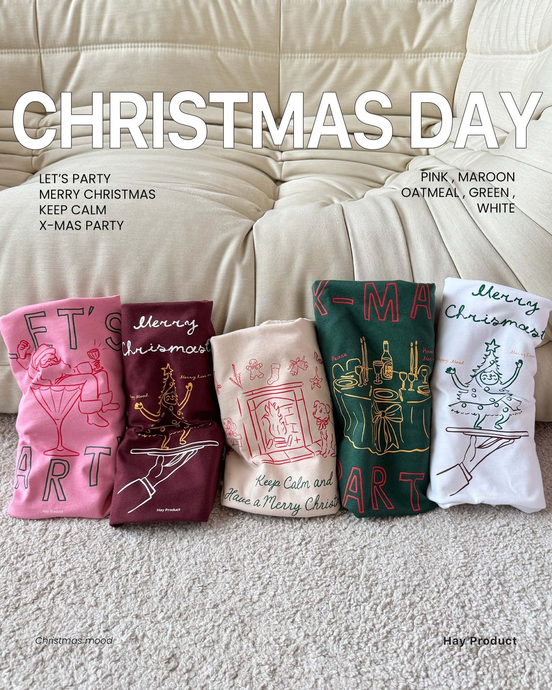上衣 HAY : Christmas Day (unisex) - 女装 T 恤 - 棉 