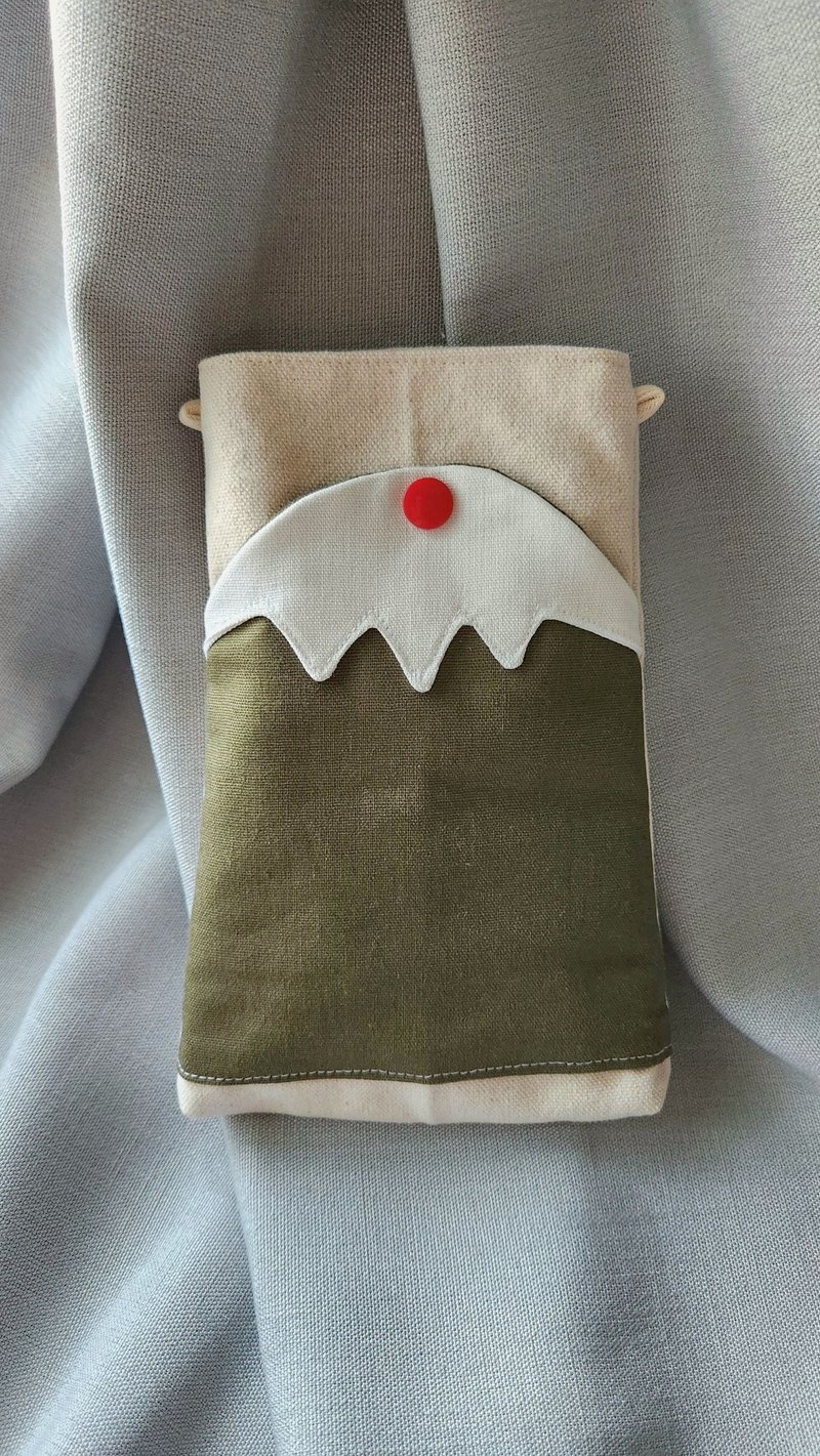 军绿富士山手机袋背面无拉链款 - 侧背包/斜挎包 - 棉．麻 