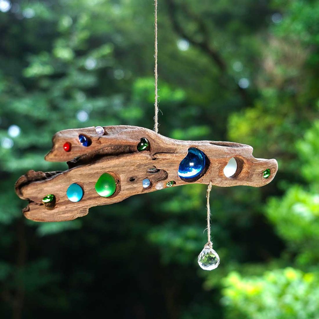 driftwood sun catcher &amp; mobile window decoration glass ball glass ball marble wall décor natural art 11 - 墙贴/壁贴 - 木头 咖啡色